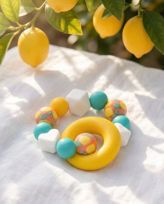 Lemon Summer Baby Soother and Bib